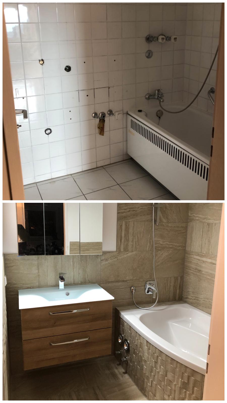 Bad vorher und nachher